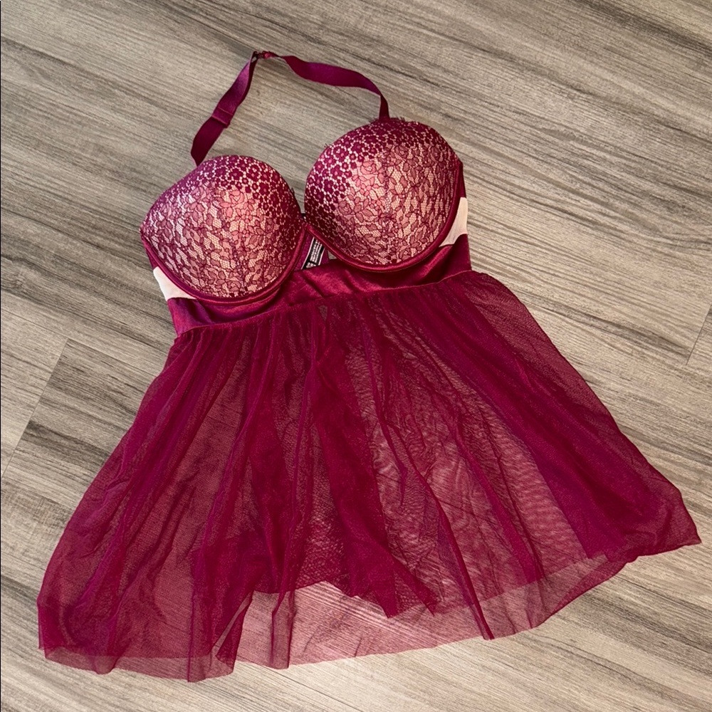 Victoria's Secret Red Chemise with Glittery Details